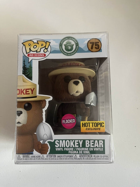 Funko Pop Ad Icon Smokey Bear 75 HotTopic Flocked - NERD BLVD