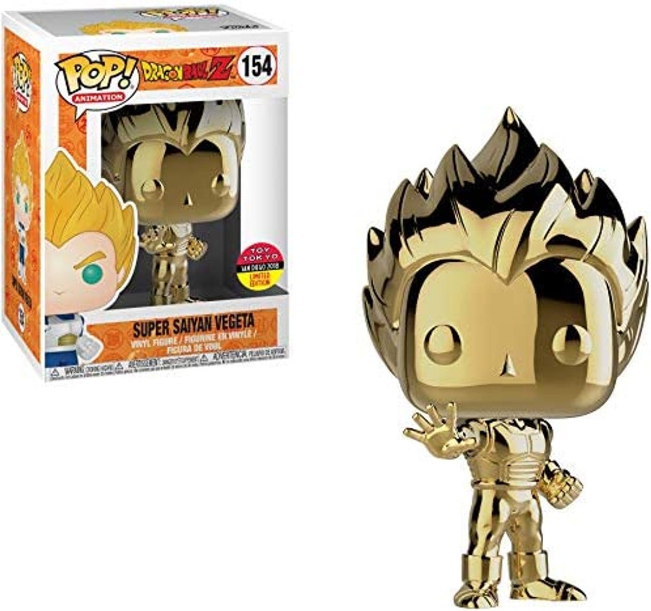 Funko Pop Animation Super Saiyan Vegeta 154 Toy Tokyo San Diego 2018 - NERD BLVD