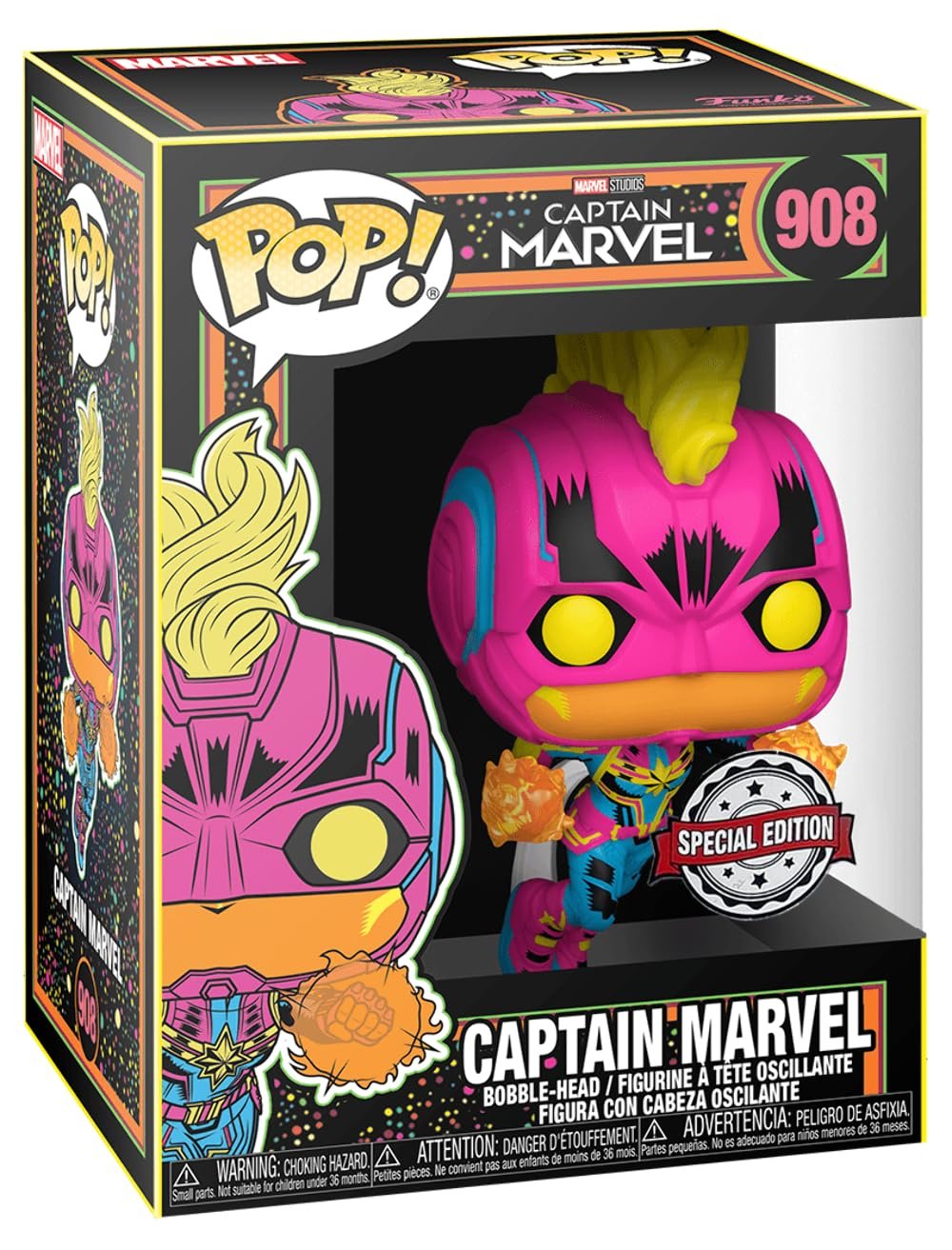 Funko POP Blacklight Captain Marvel 908 SE - NERD BLVD