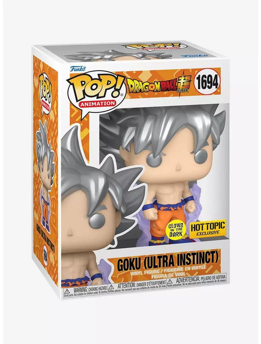 Funko Pop Dragon Ball Z Goku (Ultra Instinct) 1694 GITD HotTopic - NERD BLVD