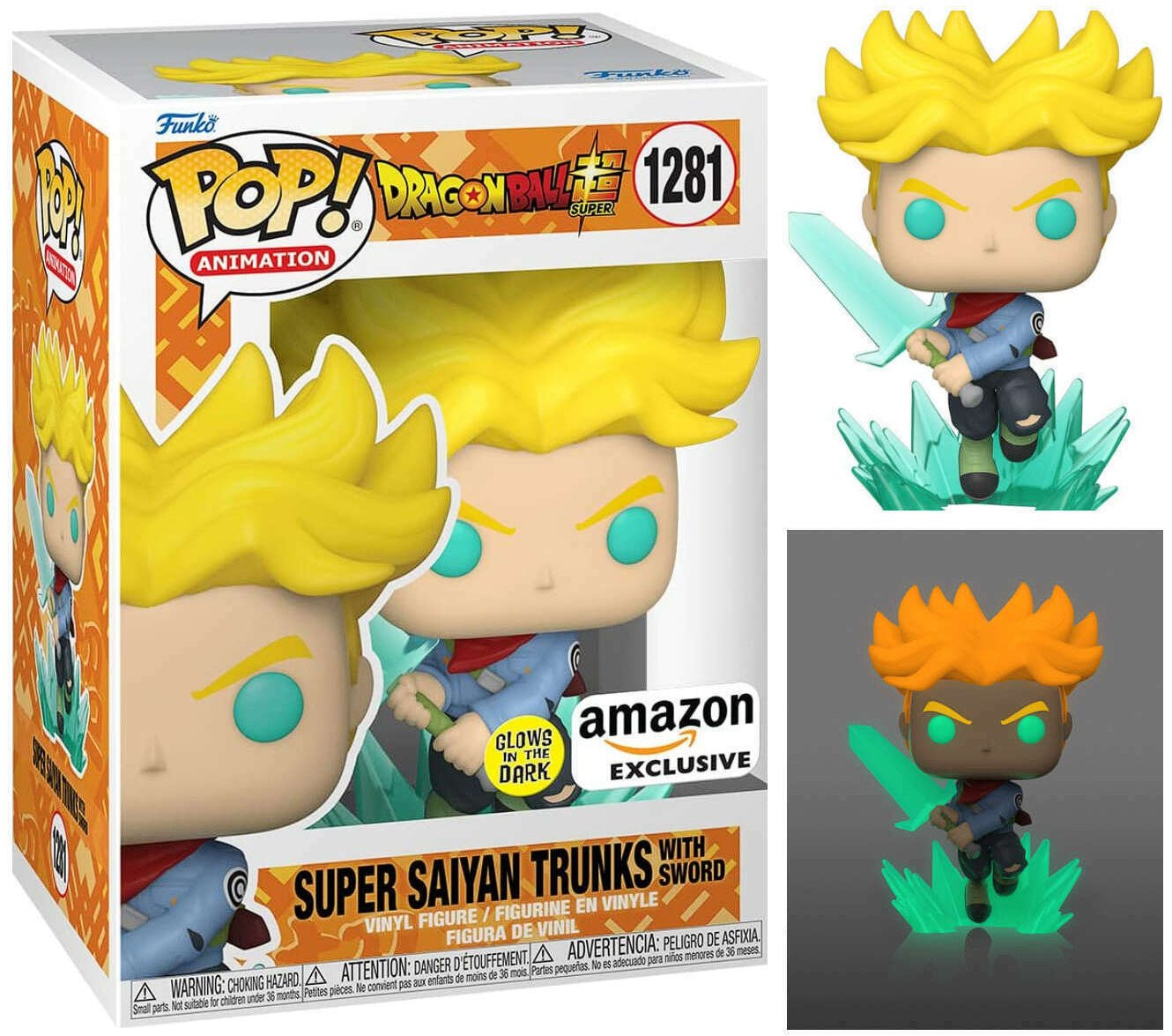 Funko POP Dragon Ball Z Super Saiyan Trunks with sword 1281 Amazon Exclusive GITD - NERD BLVD