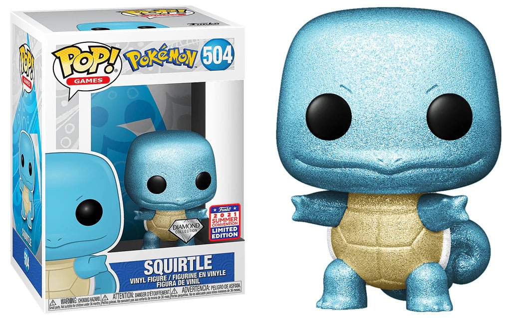 Funko POP Games Pokemon Squirtle Diamond 2021 Summer Convention Shared 504 - NERD BLVD