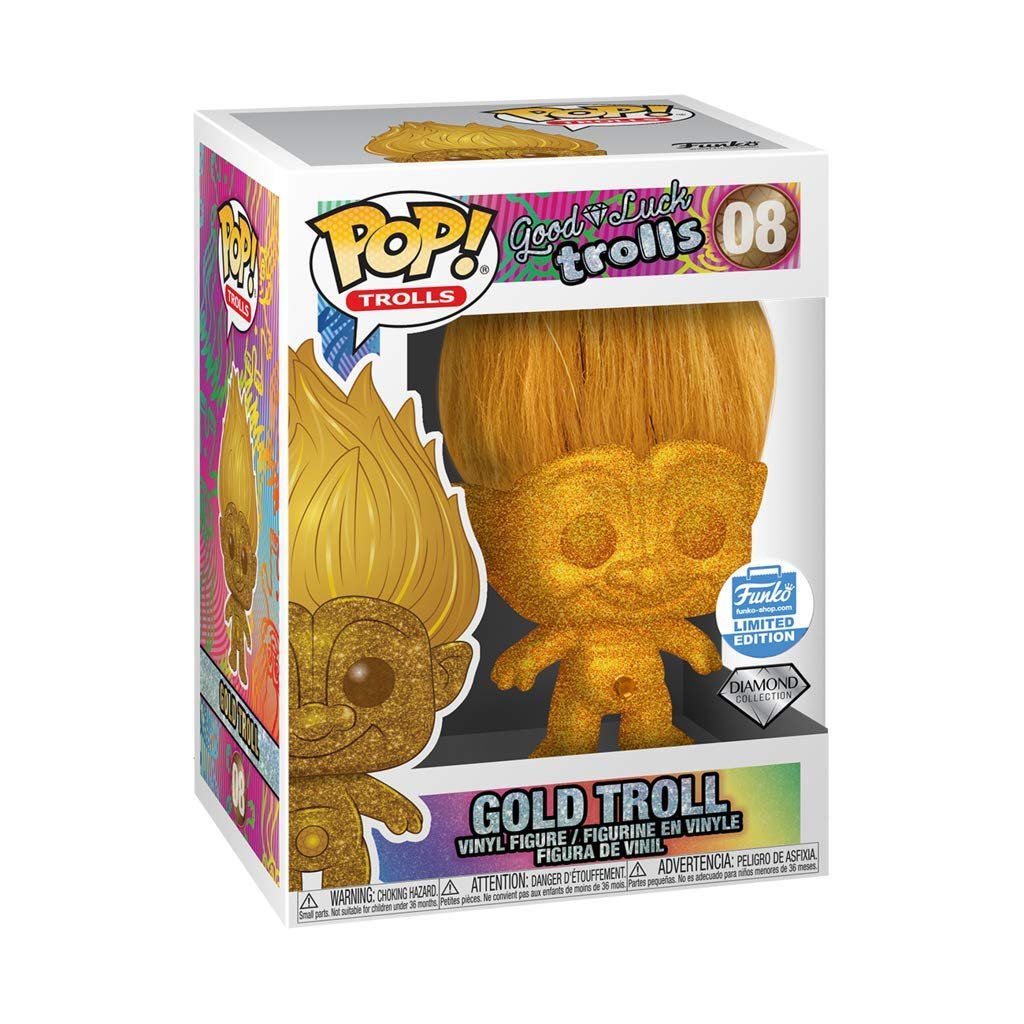 Funko POP Good Luck Trolls Gold Troll Diamond 08 - NERD BLVD