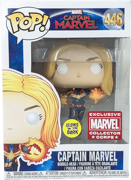 Funko POP Marvel Captain Marvel GITD Marvel Collector Corps 446 - NERD BLVD