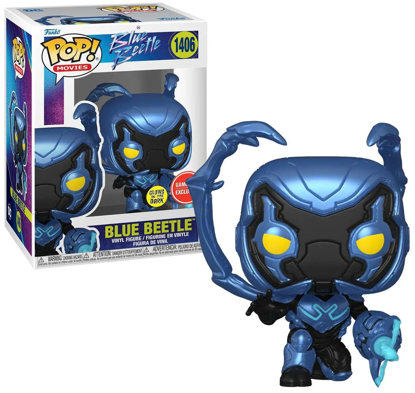 Funko Pop Movies Blue Beetle 1406 Gamestop GITD - NERD BLVD