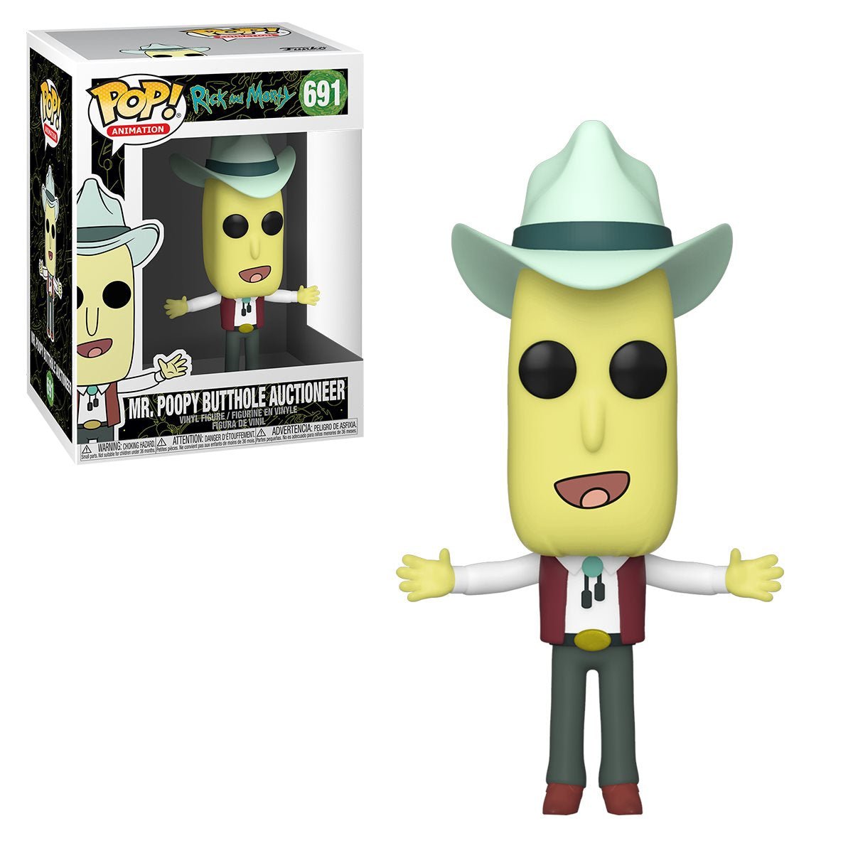 Funko POP Rick And Morty Mr Poopy Butthole Auctioneer 691 - NERD BLVD