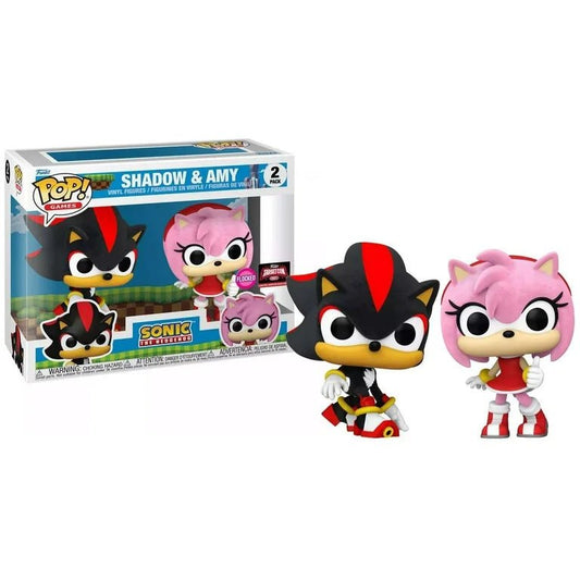 Funko POP Shadow & Amy Sonic The Hedgehog Flocked Target Con 2024 2 Pack - NERD BLVD