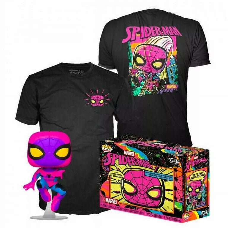 Funko POP & Tee Blacklight Spiderman Bundle (XL) - NERD BLVD