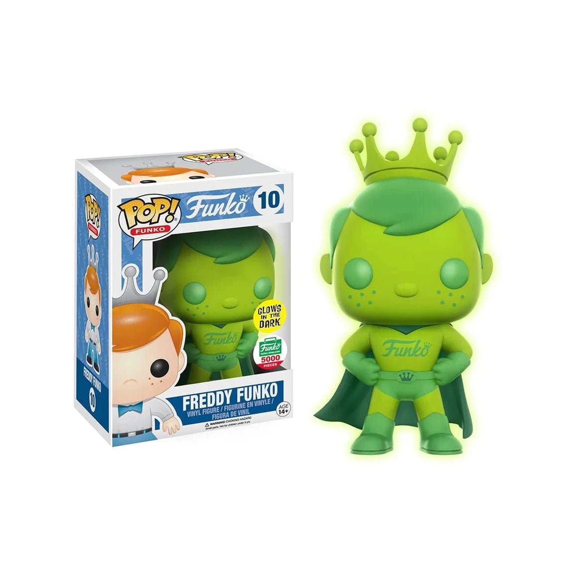 Funko Pop! Freddy Funko (Green Superhero) #10 GITD Exclusive Vinyl Figure - NERD BLVD