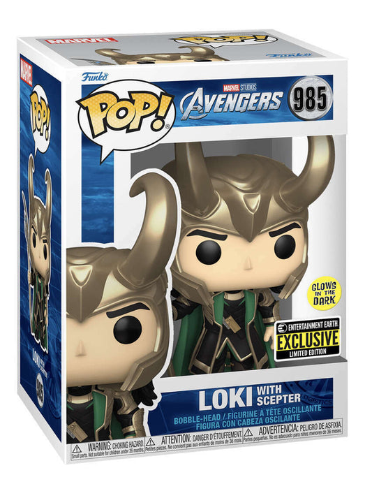 Funko Pop Marvel Avengers Loki With Scepter 985 Entertainment Earth Exclusive GiTD - NERD BLVD