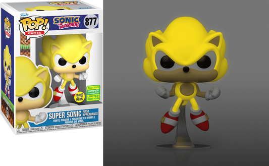 Funko POP Sonic the Hedgehog Super Sonic 877 Summer convention 2022 Glow in the Dark Limited Edition - NERD BLVD