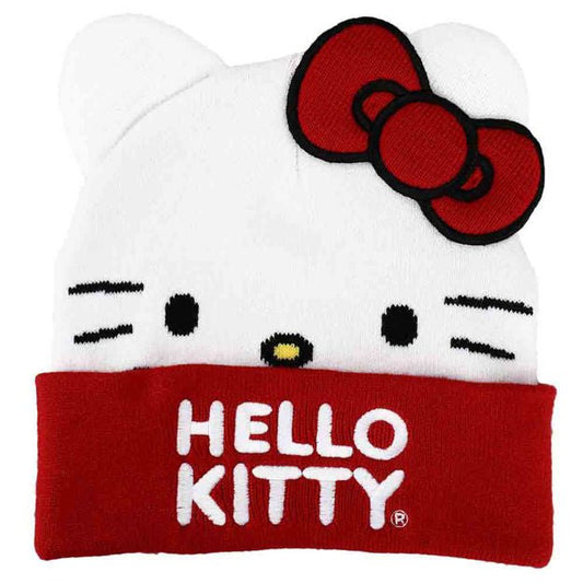 HELLO KITTY EMBROIDERED BIG FACE BEANIE - NERD BLVD